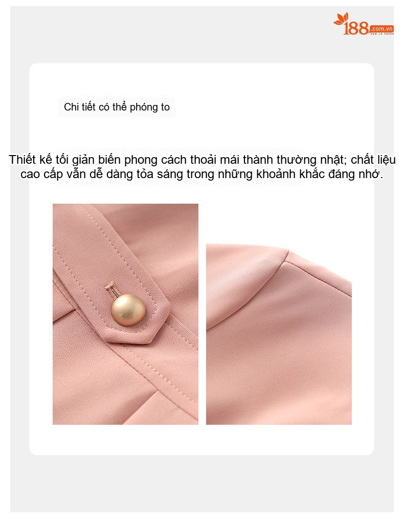 Váy Đầm Công Sở Pháp Dáng Ôm Chiết Eo Thanh Lịch Màu Hồng chi tiết 6