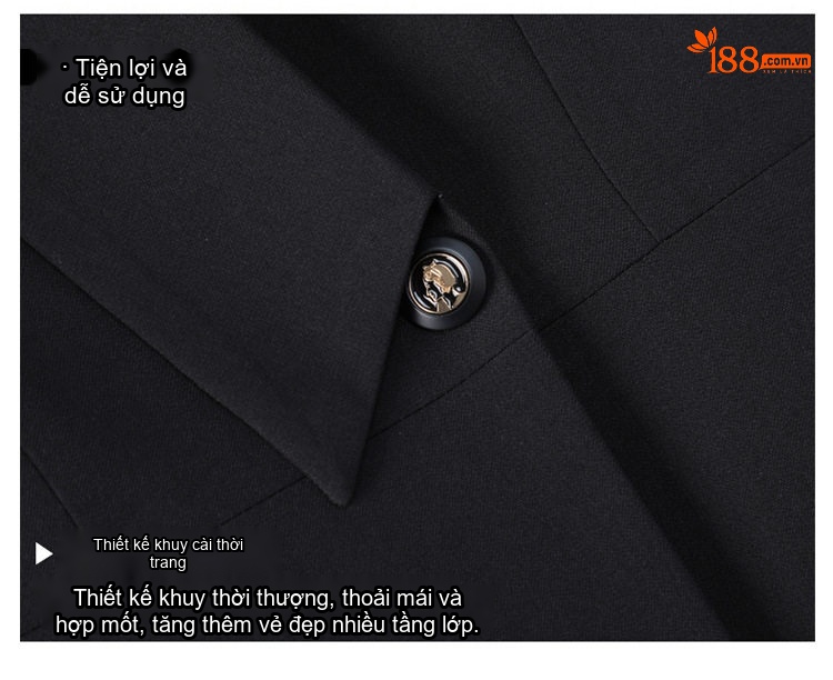Bộ Vest Công Sở Nữ Tay Ngắn Dáng Lệch Màu Xám, Đen chi tiết 10