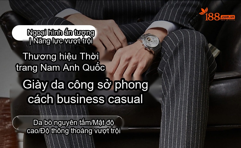 Giày Tây Buộc Dây Nam Da Bóng Mũi Nhọn Chiều Cao Đế Khoảng 3cm Màu Đen, Nâu chi tiết 1