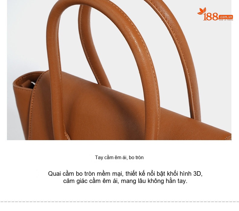 Túi Tote Nữ Da Thật Công Sở Đựng Tài Liệu Sức Chứa Lớn Màu Nâu chi tiết 14