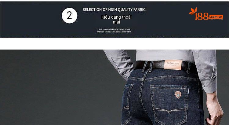 Quần Jean Nam Ống Đứng Lót Lông Dày Dặn Màu Xanh Dương chi tiết 6