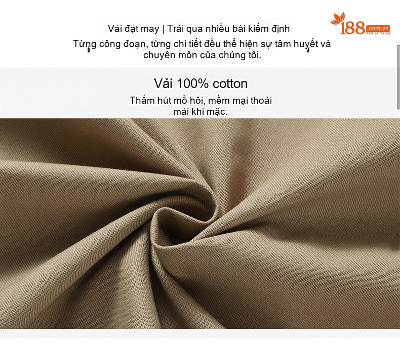 Áo Khoác Có Mũ Nam Cotton Dáng Vừa Vặn Màu Be, Đen, Xanh Rêu, Nâu chi tiết 4