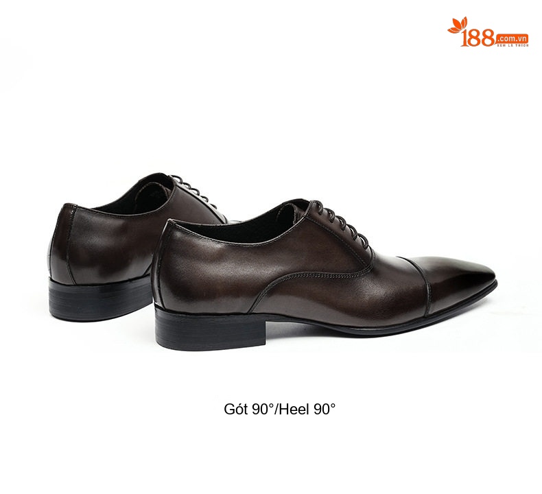 Giày Tây Buộc Dây Nam Da Thật Chiều Cao Đế Khoảng 3cm Màu Đen, Nâu chi tiết 9