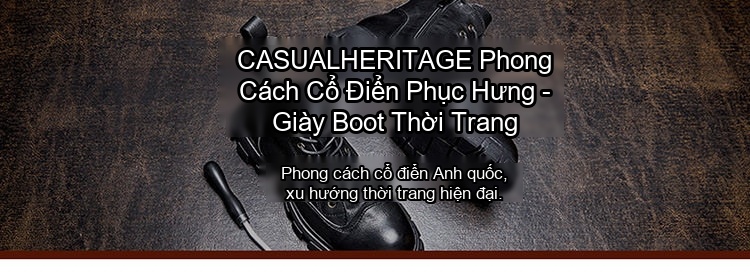 Giày Boot Martin Nam Da Thật Cổ Cao Đế Dày Phong Cách Retro Chiều Cao Đế Khoảng 5cm Màu Nâu, Đen chi tiết 1