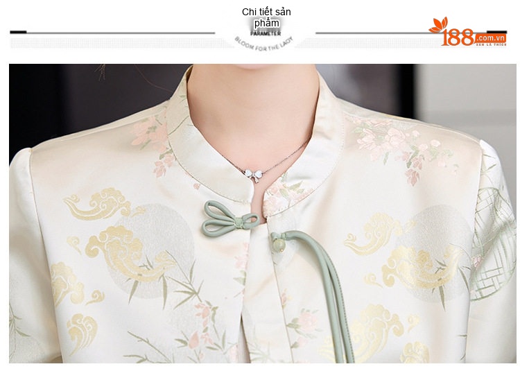 Áo Khoác Nữ Trung Hoa Tân Thời In Hoa Văn Cài Khuy Phong Cách Retro chi tiết 28