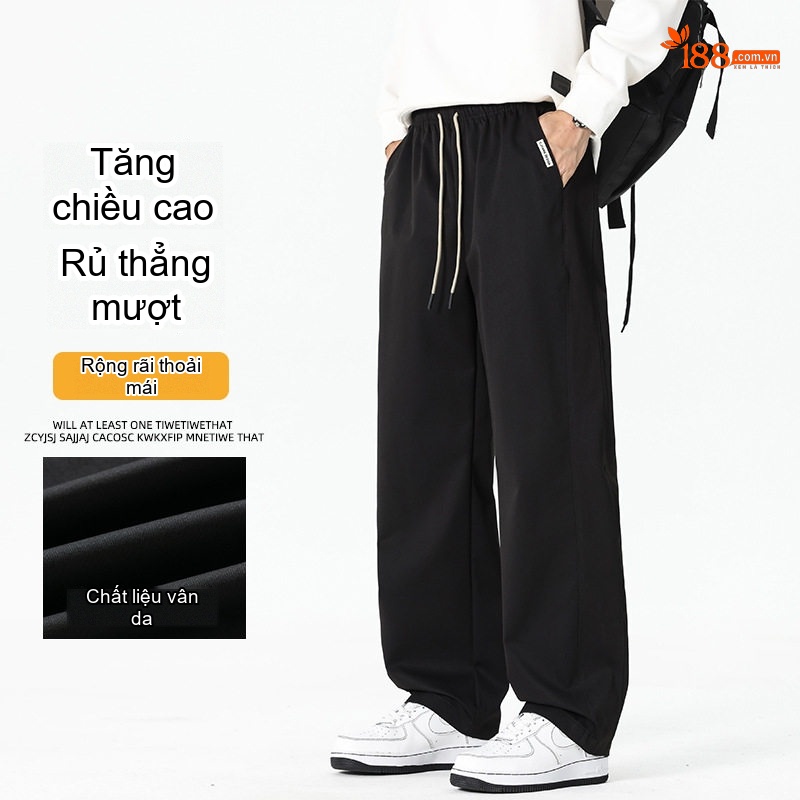 Quần Dài Ống Suông Nam Phong Cách Mỹ Thoải Mái Vải Mềm Mại Màu Đen, Xám, Kem, Xanh...