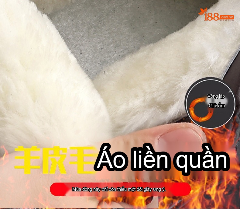 Giày Boot Nam Cao Cổ Lót Lông Cừu Giữ Ấm Chiều Cao Đế Khoảng 4cm Màu Đen chi tiết 8