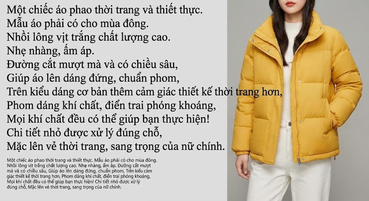 Áo Khoác Phao Nữ Ngắn Tay Dáng Nhỏ Cổ Trụ Dày Dặn Ấm Áp Màu Trắng, Đen, Vàng chi tiết 4