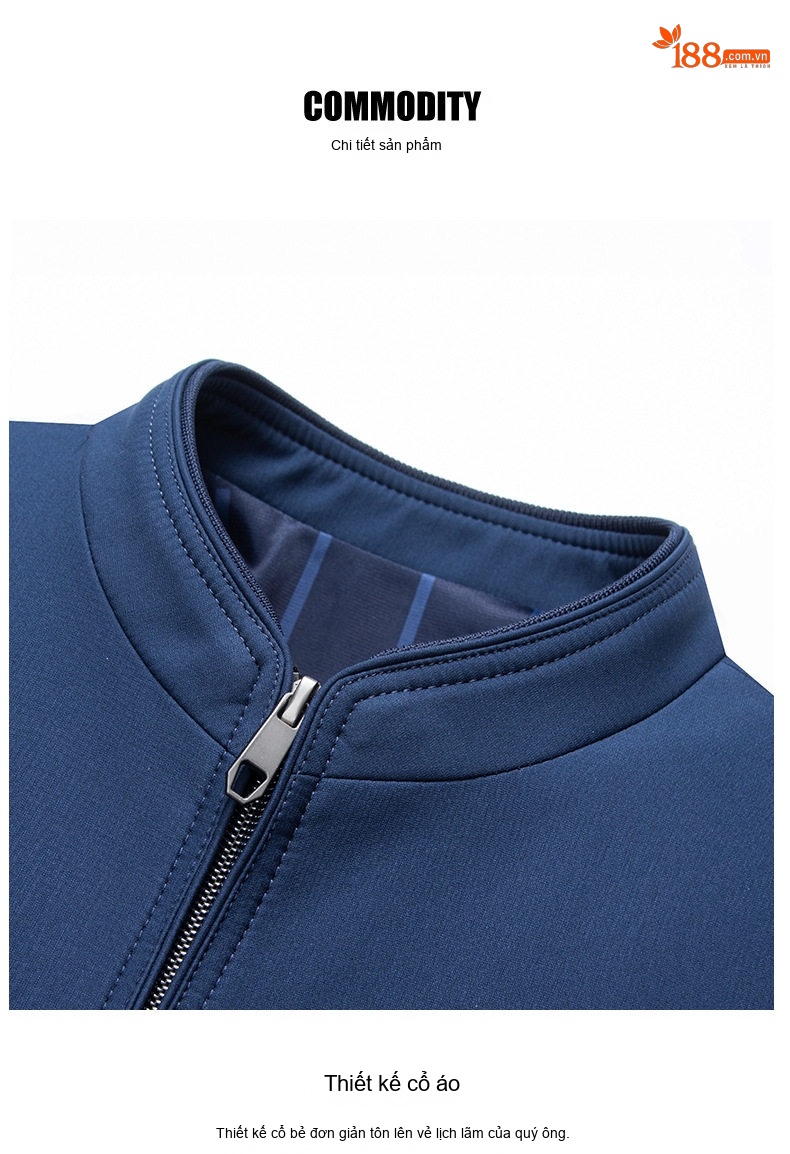Áo Khoác Bomber Nam Cổ Trụ Công Sở Thu Đông Màu Đen, Xám, Xanh Navy, Be chi tiết 29