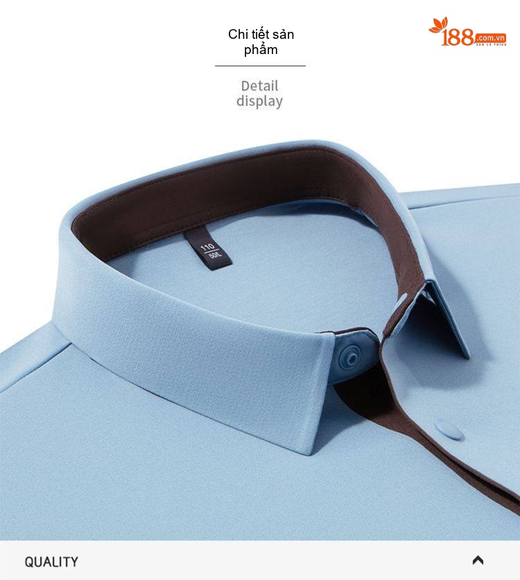 Áo Polo Nam Dài Tay Lụa Tơ Tằm Cổ Bẻ Phong Cách Business Casual Màu Be, Xanh Dương, Xám, Tím... chi tiết 29
