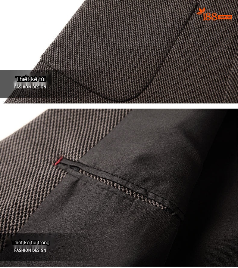 Áo Blazer Nam Modal Dáng Ôm Vừa Vặn Phong Cách Doanh Nhân Màu Nâu, Xám chi tiết 13