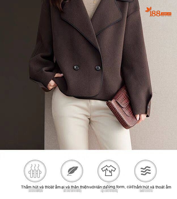 Áo Khoác Cardigan Nữ Dáng Rộng Kiểu Hàn Quốc Màu Đen, Đỏ, Nâu chi tiết 2