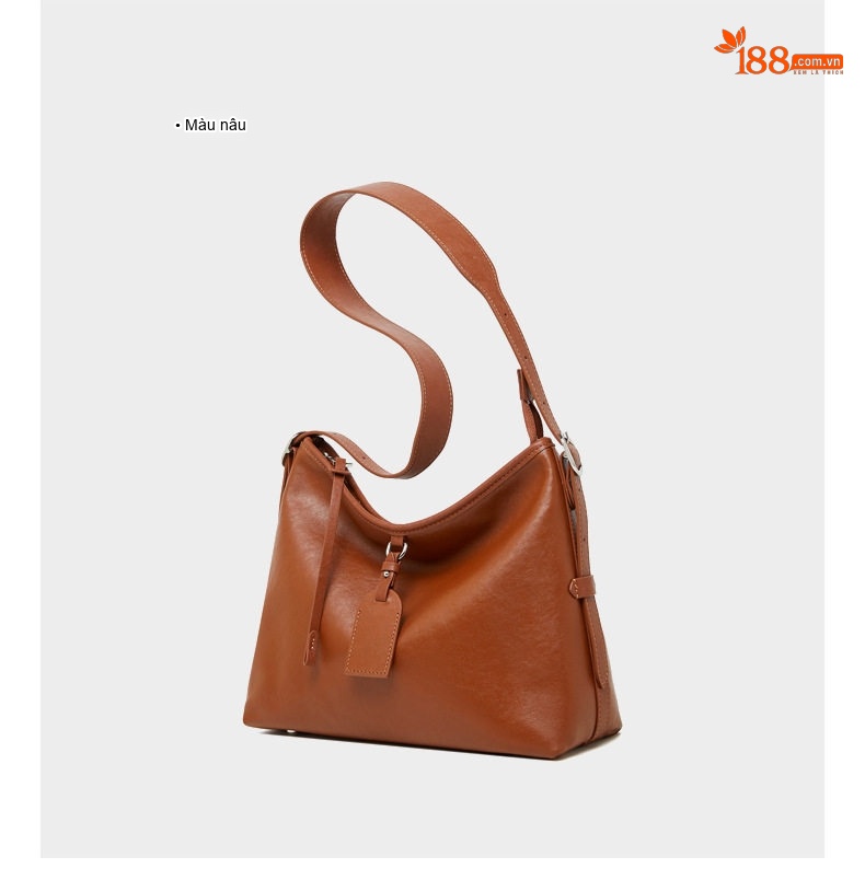 Túi Tote Nữ Da Thật Đeo Vai/Đeo Chéo Sức Chứa Lớn Phong Cách Đơn Giản Màu Nâu, Đen, Xám chi tiết 19