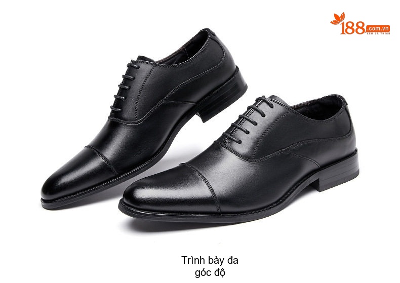 Giày Tây Buộc Dây Nam Da Bò Kiểu Oxford Chiều Cao Đế Khoảng 3cm Màu Đen, Nâu chi tiết 22
