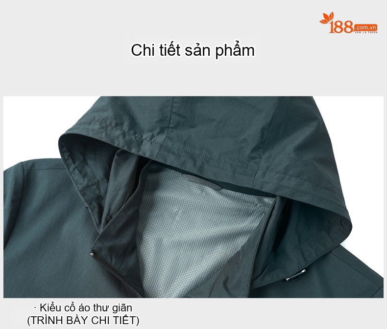 Áo Khoác Nam Có Mũ Trùm Đầu Dáng Ôm Vải Mềm Mịn Không Nhăn Màu Xanh Rêu chi tiết 20