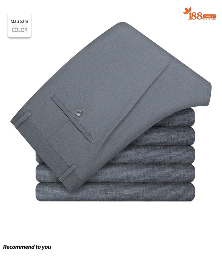 Quần Tây Nam Dáng Slimfit Vải Cotton Chống Nhăn Màu Đen, Xám chi tiết 27