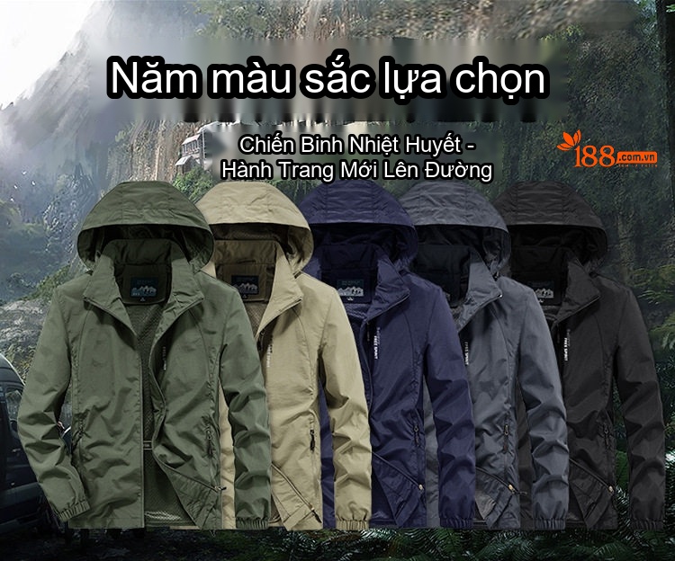 Áo Khoác Gió Nam Mỏng Nhẹ Dáng Rộng Có Mũ Trùm Đầu Phong Cách Thể Thao Màu Xanh Rêu, Nâu Be, Xanh Navy, Xám Đen... chi tiết 27