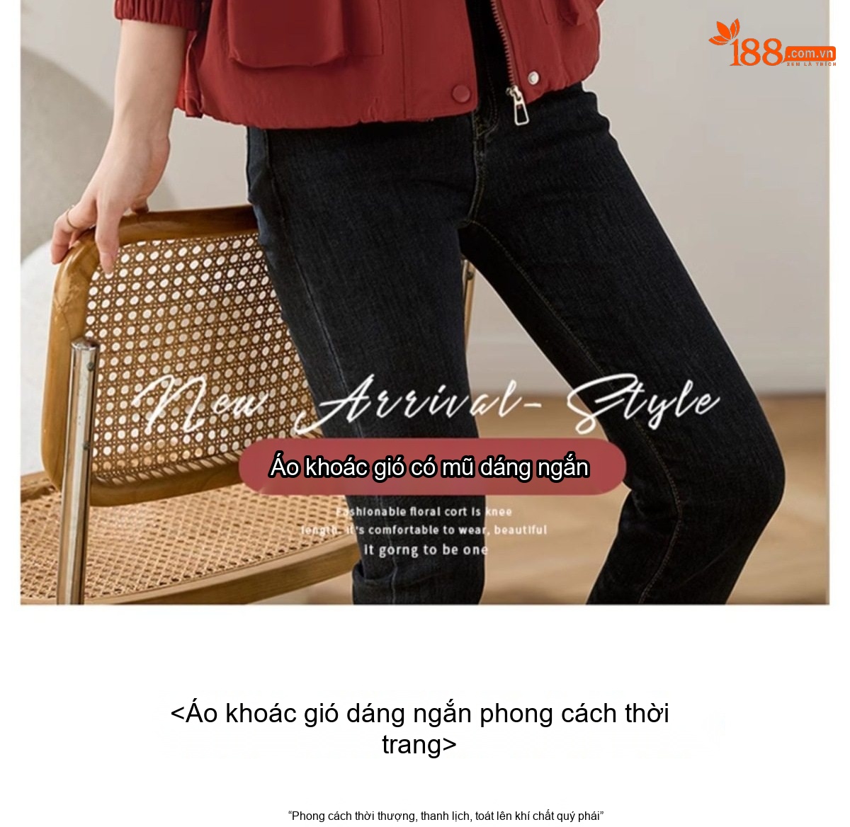 Áo Khoác Gió Nữ Form Ngắn Thiết Kế Túi Hộp Phong Cách Casual Màu Đỏ Gạch, Đen, Kem chi tiết 6