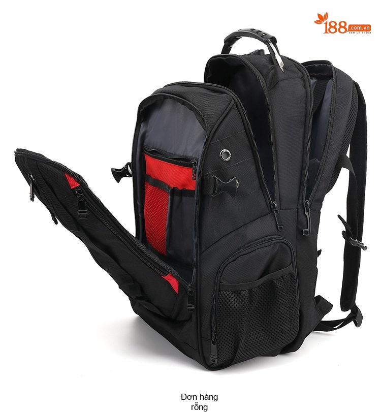 Balo Đôi Nam Vải Canvas Chống Nước Đựng Laptop Du Lịch Công Tác Màu Đen chi tiết 12
