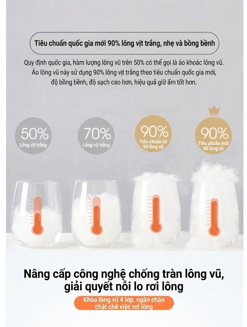 Áo Khoác Phao Nữ Lông Vũ Dáng Ngắn Cổ chữ Vest Thêu Họa Tiết Màu Đen, Nâu chi tiết 6