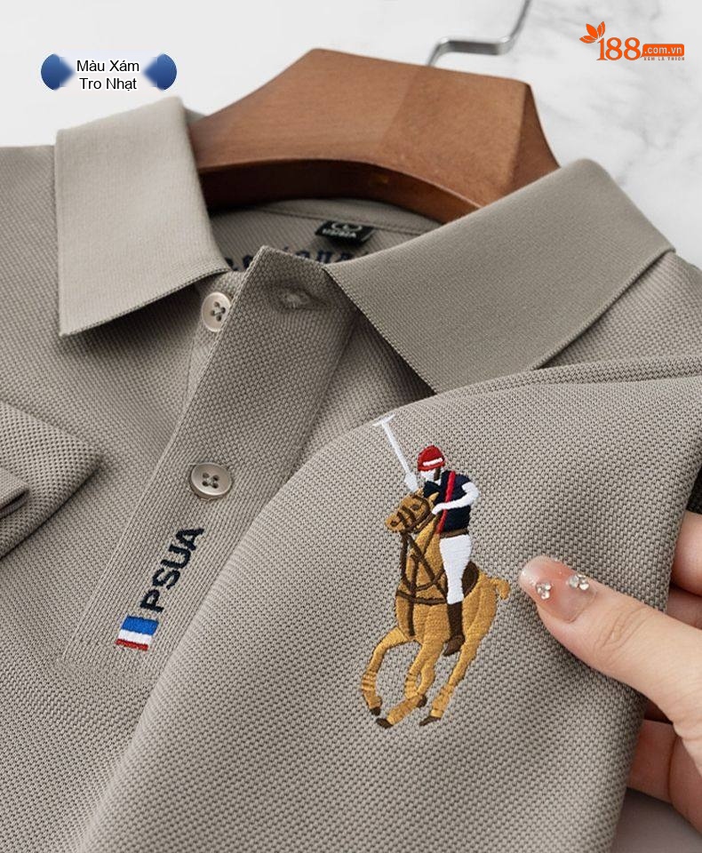 Áo Polo Nam Tay Dài Cotton Cổ Bẻ Phong Cách Doanh Nhân Màu Xanh Lá, Đen, Xanh Dương, Kem... chi tiết 32