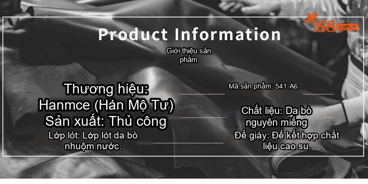 Giày Tây Buộc Dây Nam Da Bò Mũi Vuông Chiều Cao Đế Khoảng 3cm Màu Đen chi tiết 12