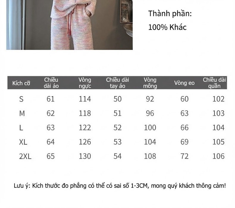Bộ đồ thể thao nữ áo hoodie quần ống rộng phong cách rộng thoải mái chi tiết 2
