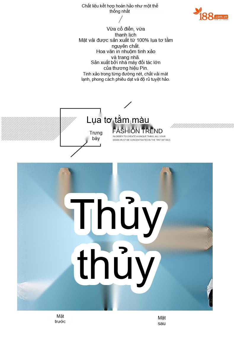 Váy Lụa Tằm Tự Nhiên Tay Lỡ Dáng Dài Đi Biển Cho Mẹ Màu Trắng chi tiết 3