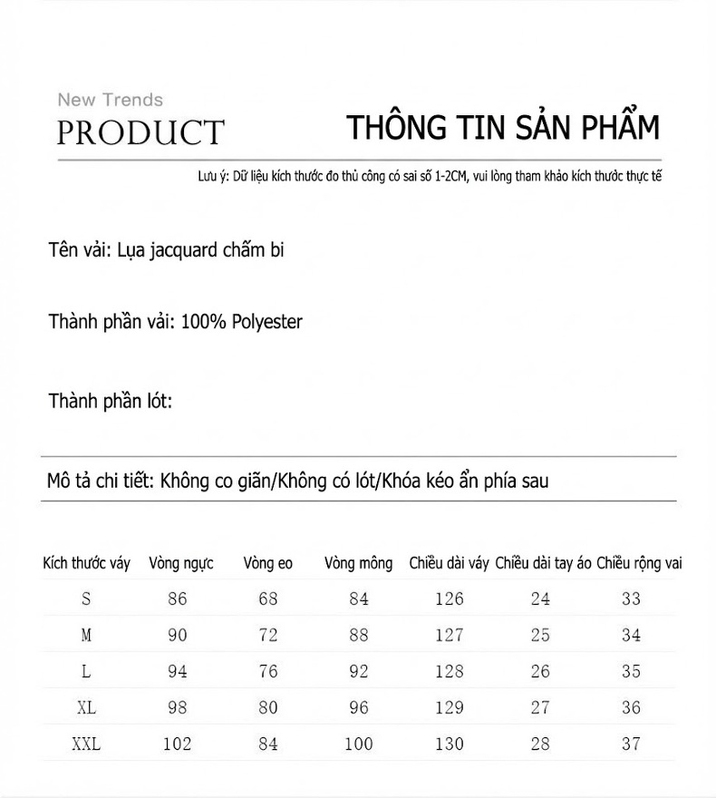 Váy liền thân Nữ Eo Cao Tay Ngắn Họa Tiết Chấm Bi Phong Cách Pháp Màu Đen chi tiết 8