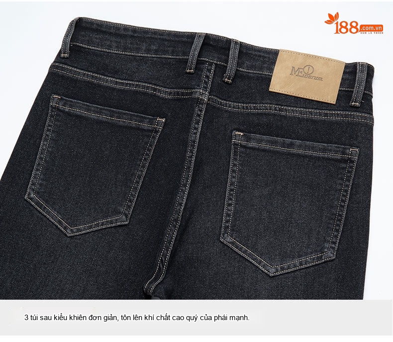 Quần Jean Nam Cotton Co Giãn Thoải Mái Dáng Ôm Vừa Vặn Màu Xanh Xám, Đen Xám chi tiết 26
