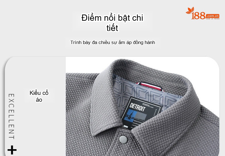 Áo Khoác Công Sở Nam Dệt Kim Co Giãn Màu Đen, Xám Đậm, Xám, Nâu chi tiết 4