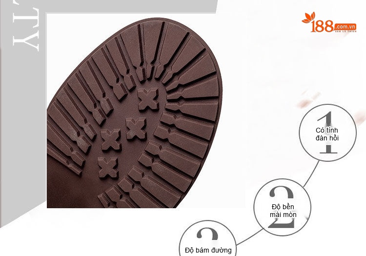 Boot Martin Nữ Da Bò Gót Vuông Chiều Cao Đế Khoảng 5cm Khóa Kéo Bên Hông Màu Đen, Nâu chi tiết 5