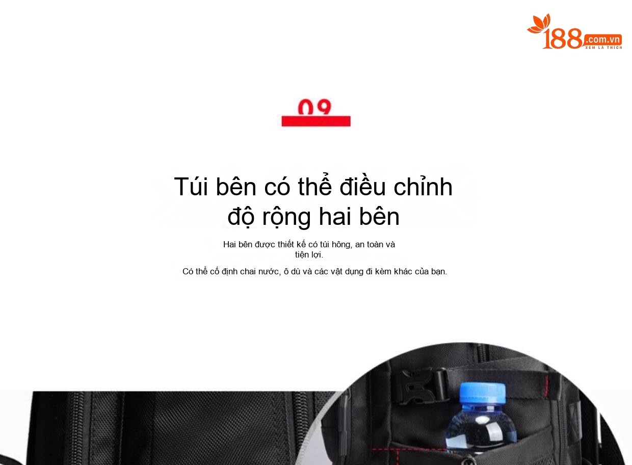 Balo Du Lịch Nam Siêu Lớn Chống Thấm Nước Phong Cách Thể Thao Màu Đen chi tiết 25