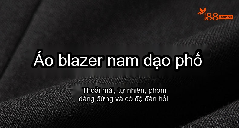 Áo Vest/Blazer Nam Vải Dệt Kiểu Slimfit Màu Đen chi tiết 1