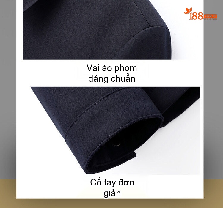 Áo Khoác Nam Cổ Bẻ Khóa Kéo Phong Cách Lịch Lãm Màu Xám, Xanh Navy chi tiết 7