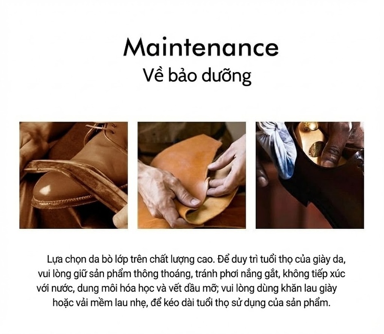 Giày Tây Buộc Dây Nam Da Thật Chiều Cao Đế Khoảng 3cm Màu Đen, Nâu chi tiết 1
