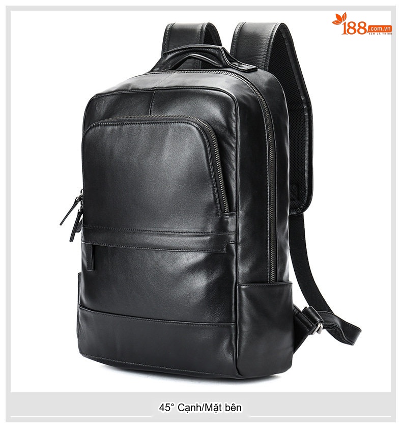 Balo Da Bò Sáp Crazy Horse Đựng Laptop Du Lịch Phong Cách Âu Mỹ Màu Nâu chi tiết 25