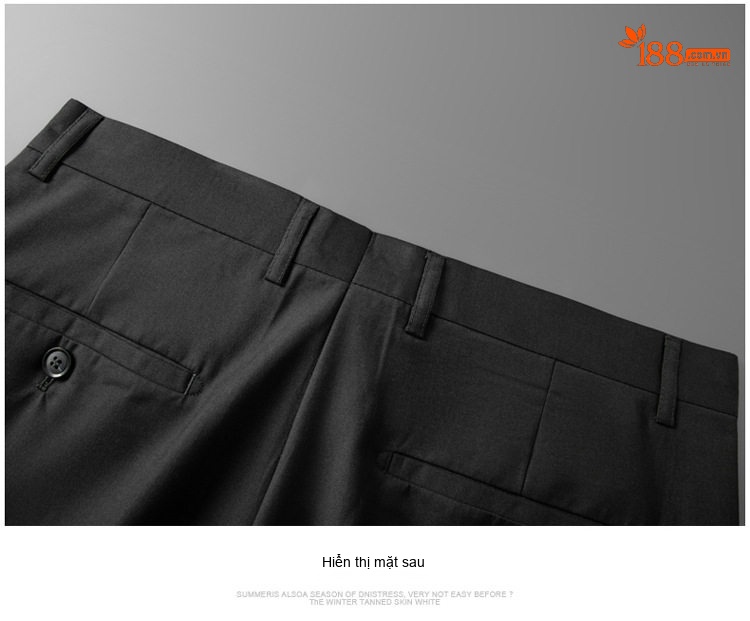 Quần Tây Nam Dáng Slimfit Vải Cotton Chống Nhăn Màu Đen, Xám chi tiết 35