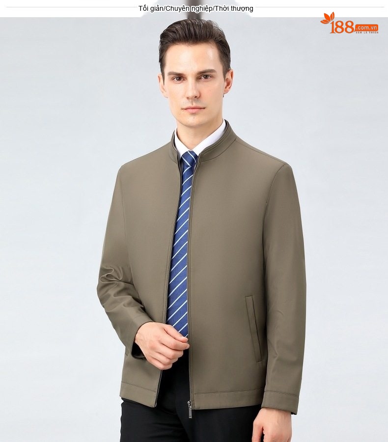 Áo Khoác Bomber Nam Lụa Tằm Tơ Dáng Ôm Chống Nhăn Màu Đen, Xám, Xanh Navy, Đỏ... chi tiết 31