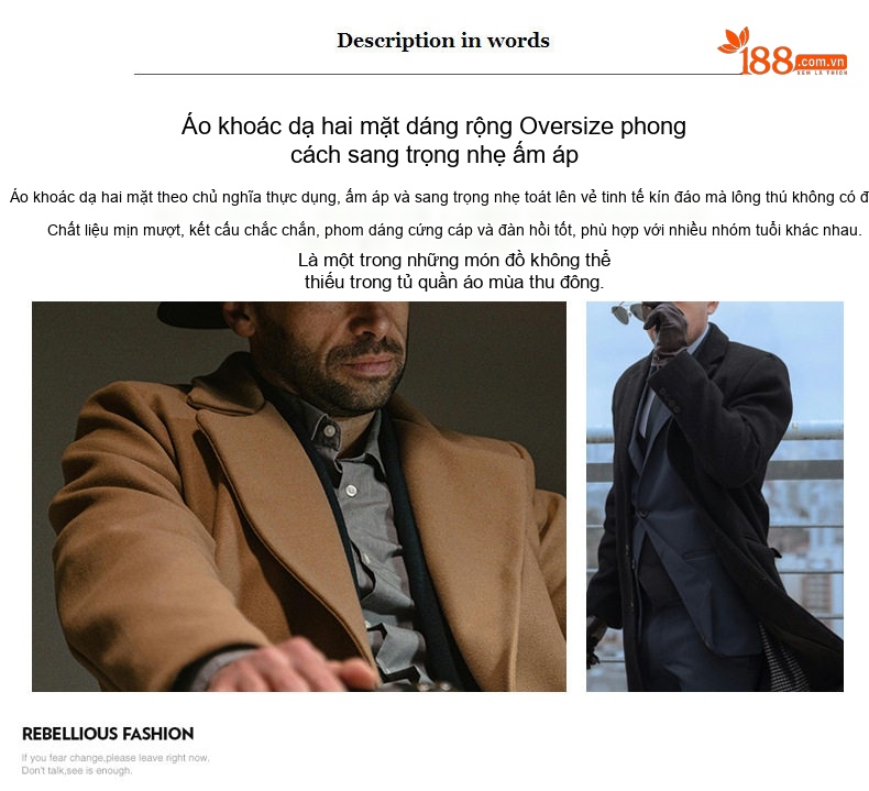 Áo Vest Nam Hai Mặt Dạ Lông Cừu Dáng Ôm Phong Cách Doanh Nhân Màu Nâu, Xám chi tiết 3