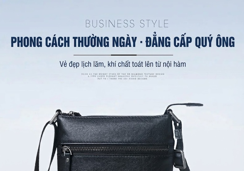Túi Đeo Chéo Nam Da Thật Retro Túi Đeo Vai Nam Phong Cách Thời Trang Da Thuộc Lớp Đầu Màu Đen chi tiết 1
