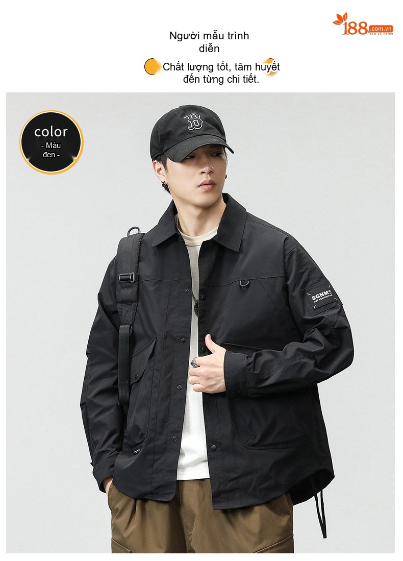 Áo Khoác Bomber Nam Chống Nước Lót Lông Cừu Giữ Ấm Phong Cách Mỹ chi tiết 8