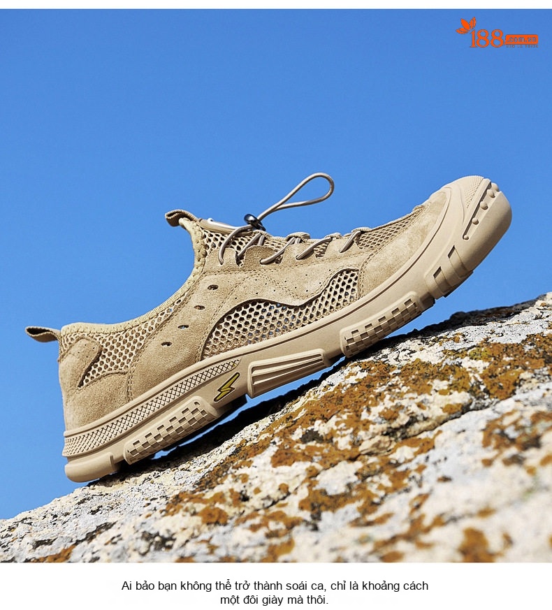 Sandal Nam Dây Rút Thể Thao Outdoor Thoáng Khí, Chống Nước, Nhanh Khô, Chống Mài Mòn, Chiều Cao Đế Khoảng 3cm Màu Be, Xám chi tiết 37