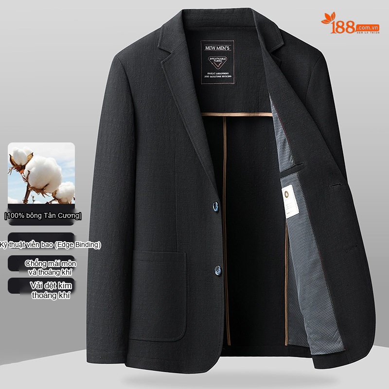 Áo Vest Blazer Nam Cotton Mát Mẻ Phong Cách Casual Màu Nâu, Xanh, Đen, Kem...
