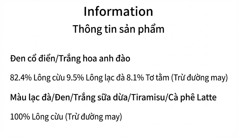 Áo Khoác Dạ Nữ Dáng Dài Hai Mặt Thanh Lịch Màu Trắng Kem, Xám, Đen, Nâu chi tiết 6