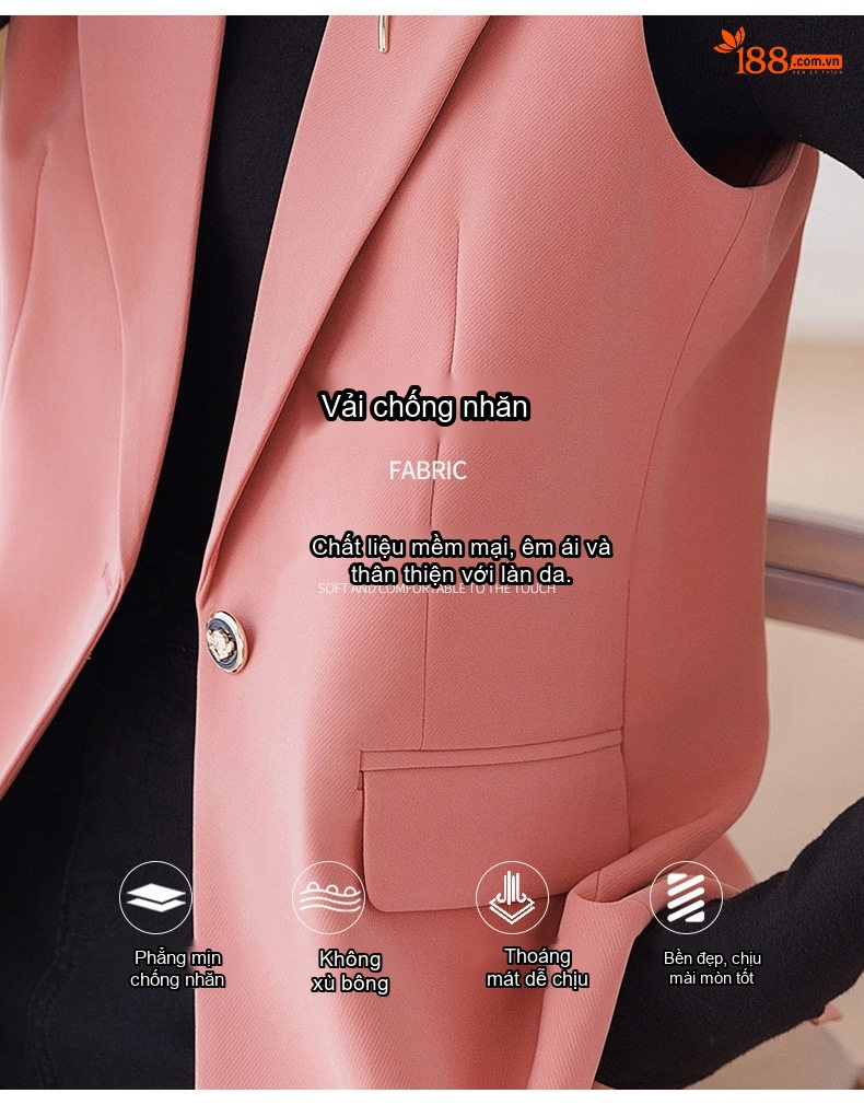 Áo Gile Vest Nữ Công Sở Màu Be, Hồng, Đen chi tiết 9