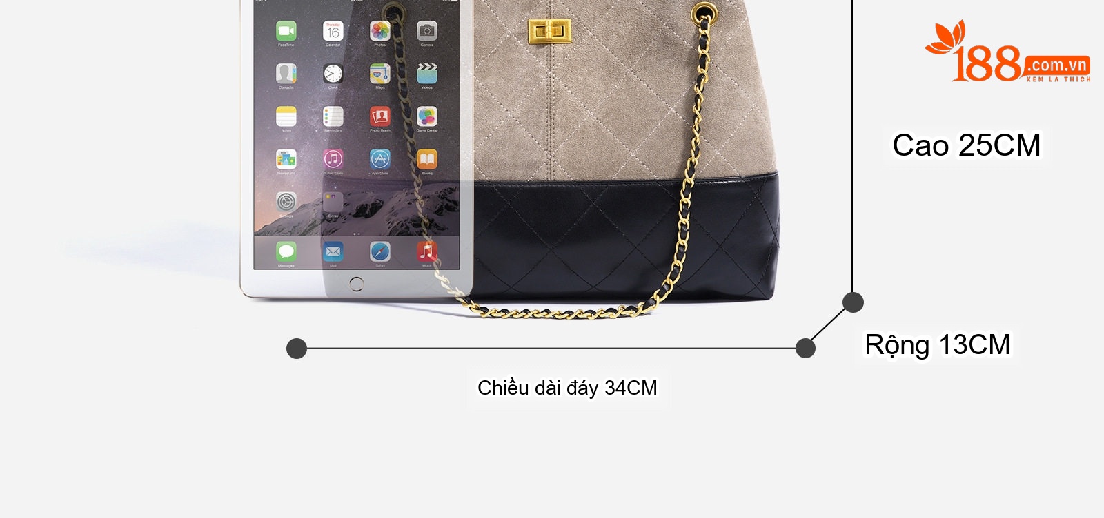 Túi Đeo Vai Nữ Da Mờ Quai Xích Phong Cách Retro Màu Nâu, Đen