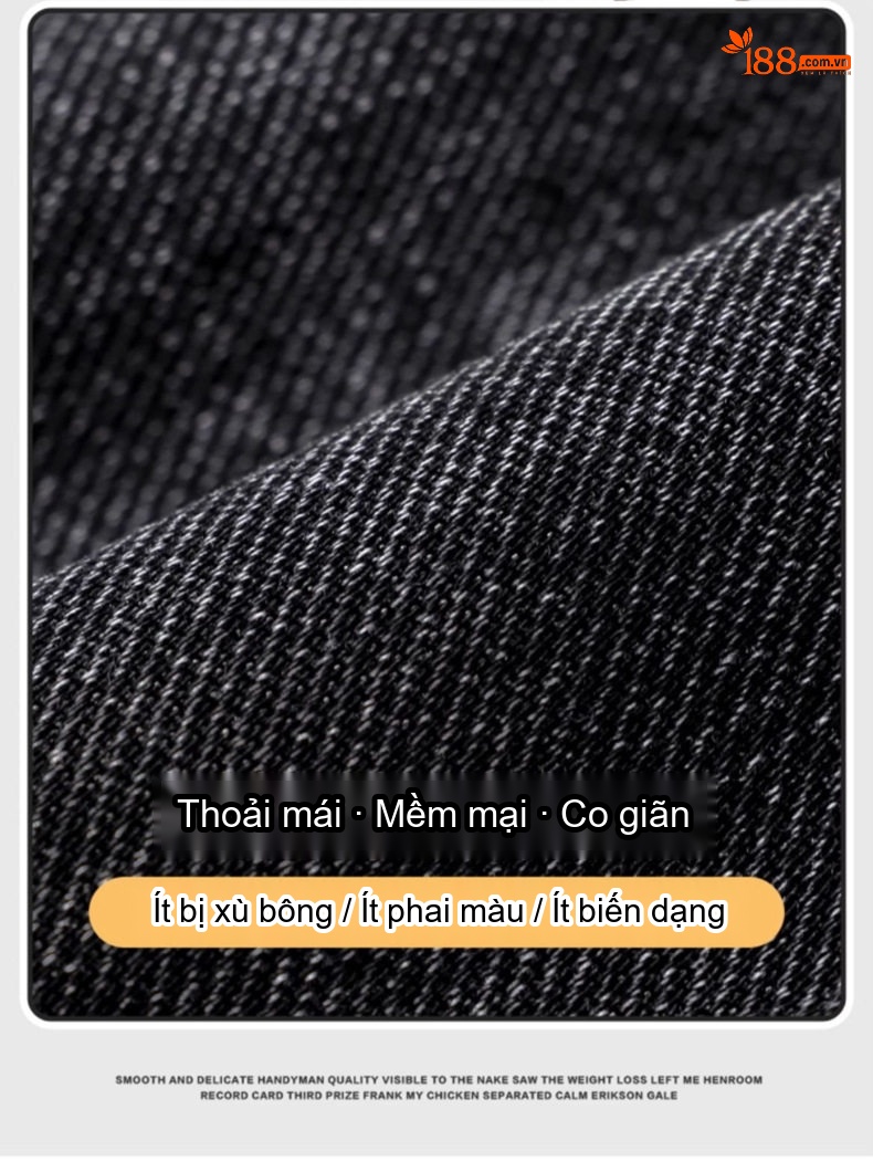 Quần Jean Nam Ống Đứng Co Giãn Thoải Mái Màu Đen Khói chi tiết 9