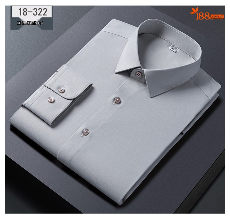 Áo Sơ Mi Dài Tay Nam Thoáng Khí Mùa Hè Cotton Lụa Gân Màu Trắng, Hồng, Xám Xanh, Xanh Dương... chi tiết 17