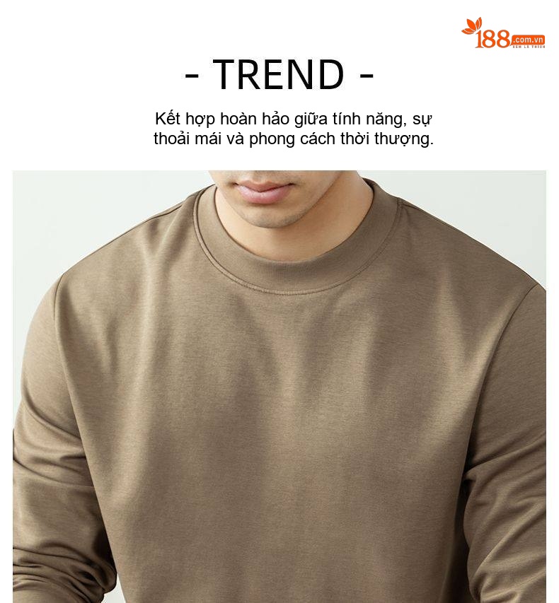 Áo Thun Dài Tay Nam Modal Cotton Mềm Mịn Kháng Khuẩn Màu Trắng, Đen, Nâu, Xám chi tiết 12